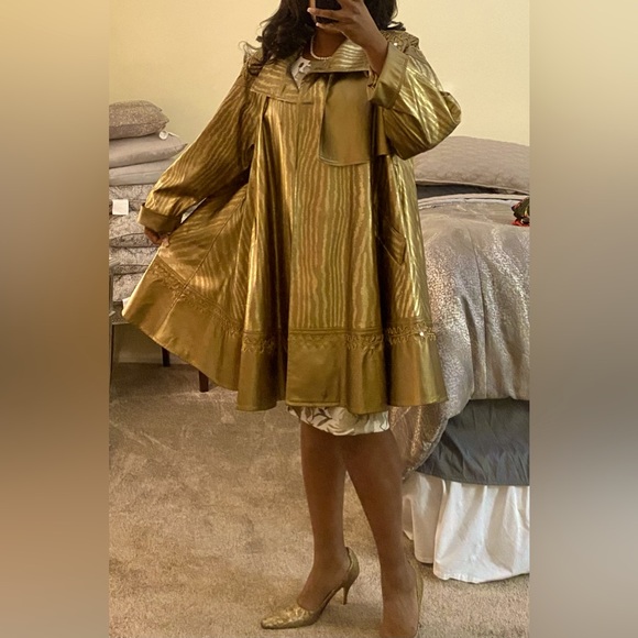 STUNNING Vintage Gold Embellished Trapeze Swing Coat, M - Picture 1 of 11